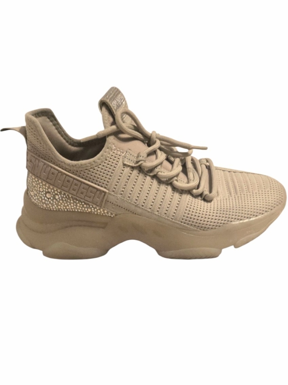 Steve Madden Maxima Rhinestone Knit Sneakers Taupe Women’s        Size 9